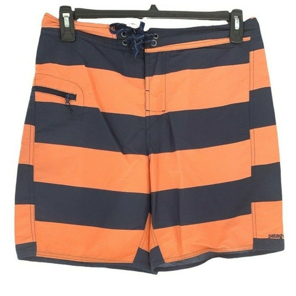 Patagonia Board Shorts Mens 32 Drawstring Hydropeak Surfboard Activewear Striped - Picture 1 of 7